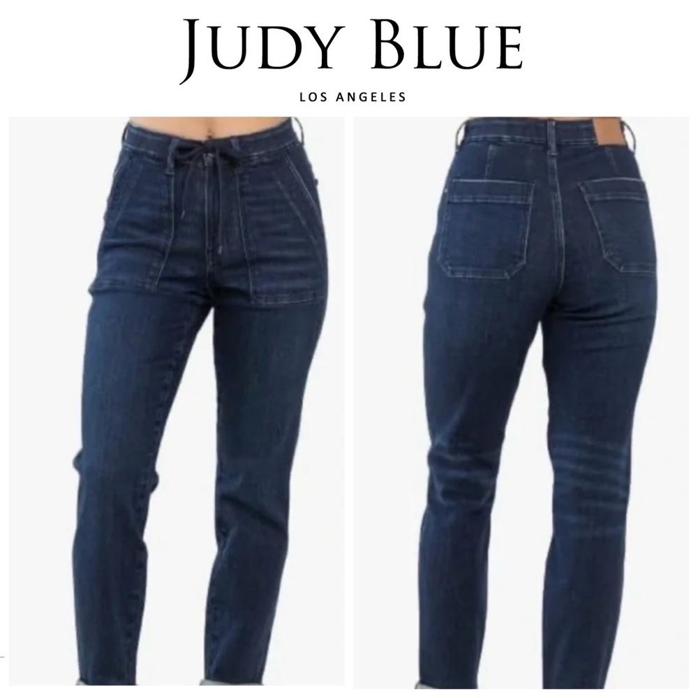 JUDY BLUE High Waist Dark Blue Joggers Size 11/30 NWT